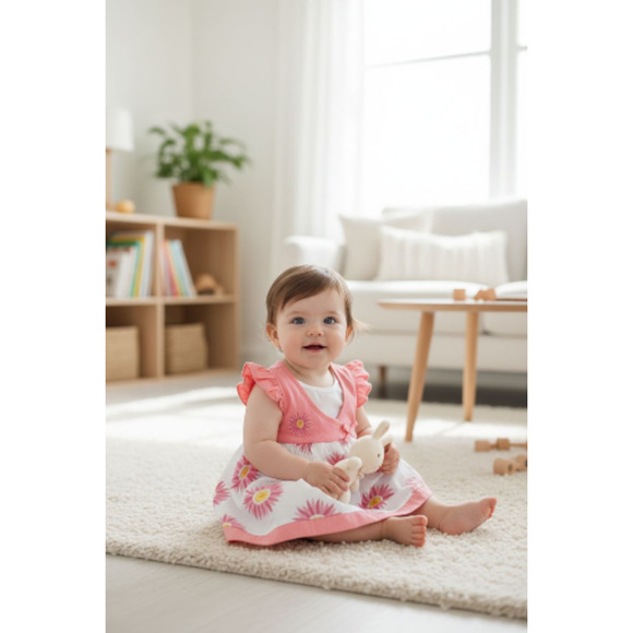 New Baby Girls Dress Set with matching headband underwear size 0 to 3 months - Picture 2 of 3